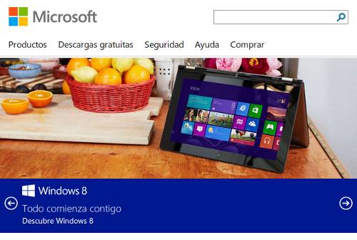 Ejemplo de pagina web con diseño adaptativo de Microsoft.