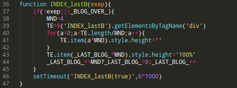 Ejemplo de código JavaScript.